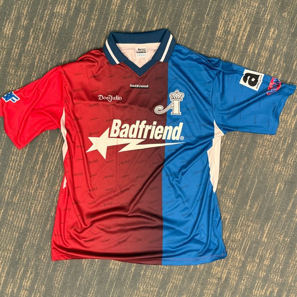 Awake NY x Badfriend soccer Jersey size Large color Blue/Red - Picture 1 of 5